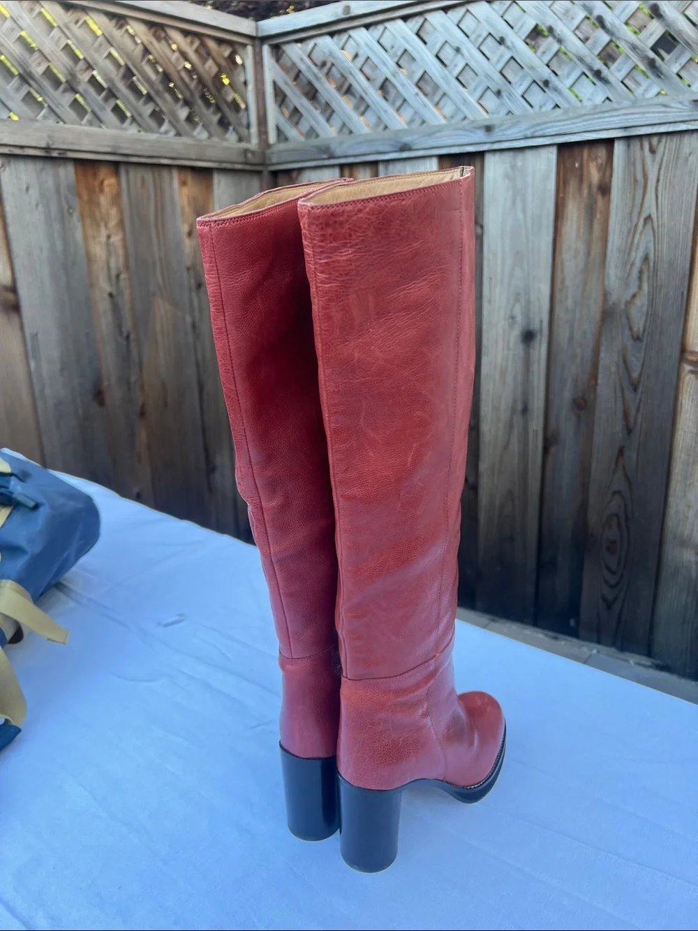 Isabel Marant LELIA Red Leather Over-the-Knee Block Heel Boots